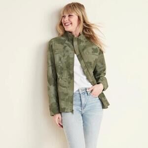 OLD NAVY Camouflage Zip-Up Relaxed Fit Utility Jacket Medium